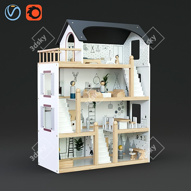 Amelie's Dollhouse - Exquisite Miniature Maison 3D model image 1