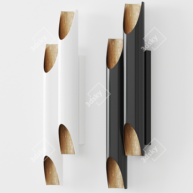 Timeless Brass Double Cut Wall Sconce 3D model image 1