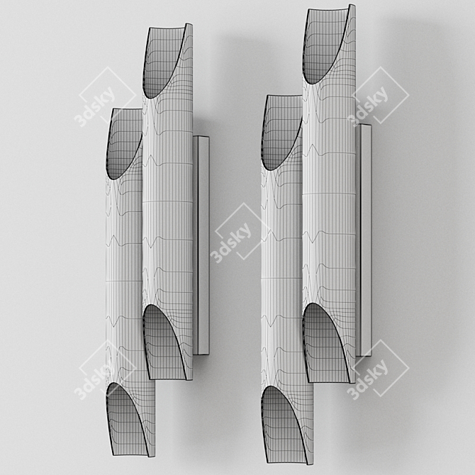 Timeless Brass Double Cut Wall Sconce 3D model image 2