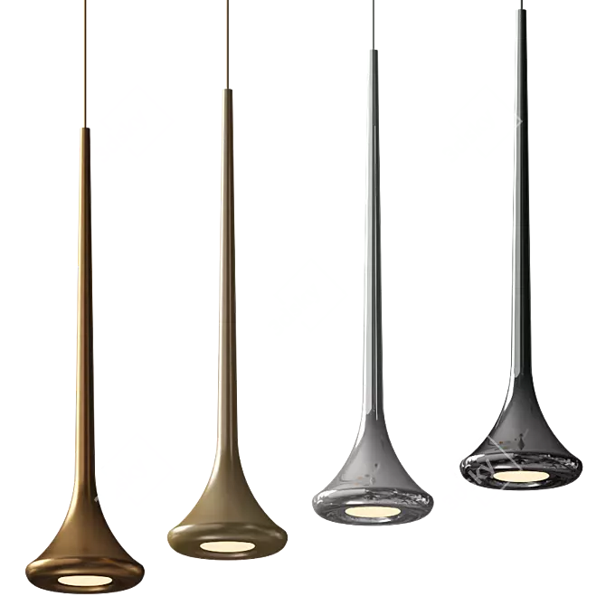 Sleek Tube Pendant Light 3D model image 1