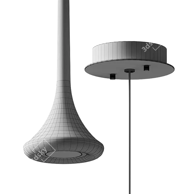 Sleek Tube Pendant Light 3D model image 3