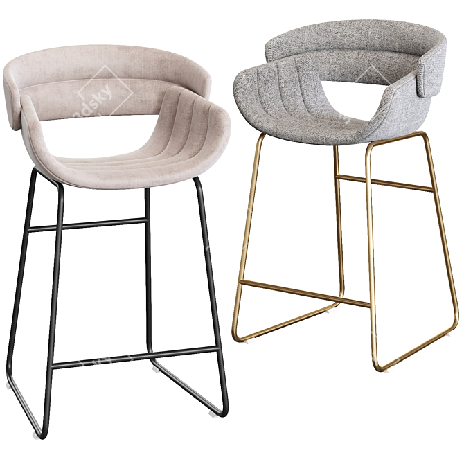 Sleek Blu Dot Racer Stool 3D model image 1