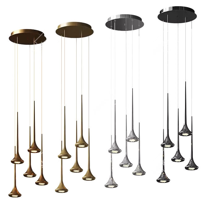 Elegant Bach Pendant Illumination 3D model image 1