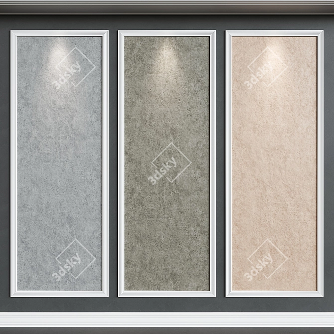Elegant Decorative Plaster Molding 3D model image 1