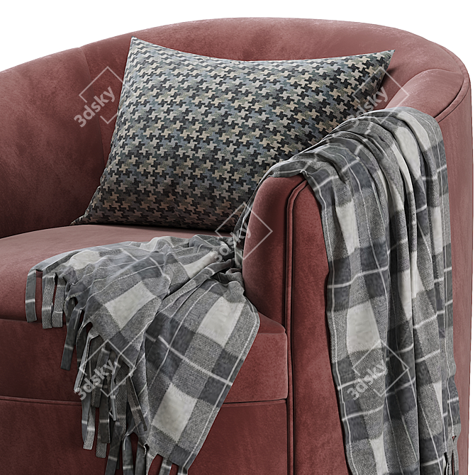 Coco Republic Luna Swivel Chair: Elegant Comfort and Versatility 3D model image 5