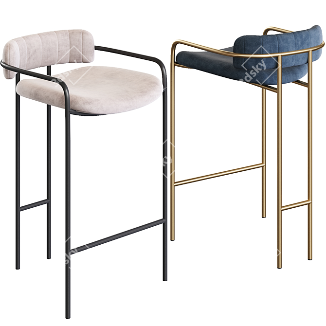 Elegant Lenox Counter Stool 3D model image 1