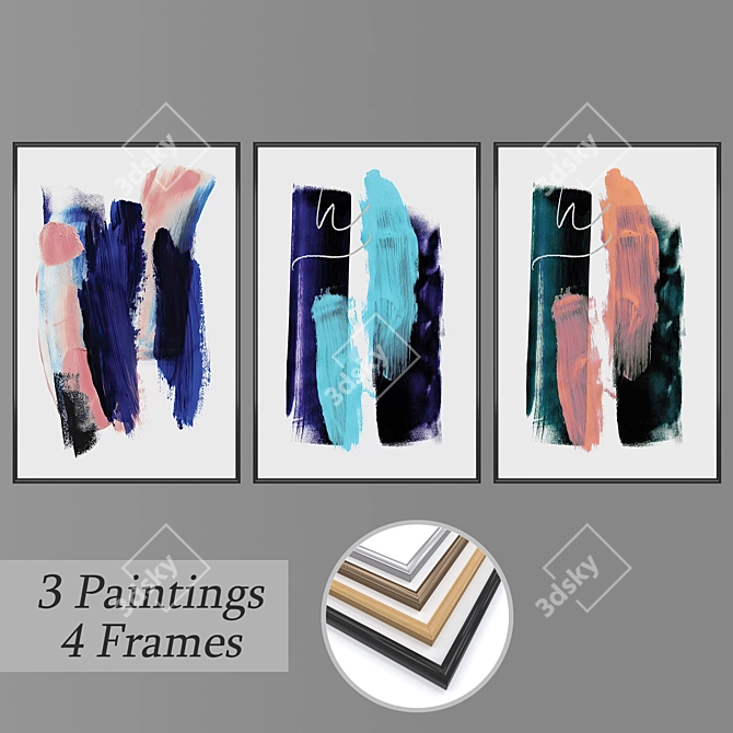 Versatile Set of Wall Paintings 3D model image 1