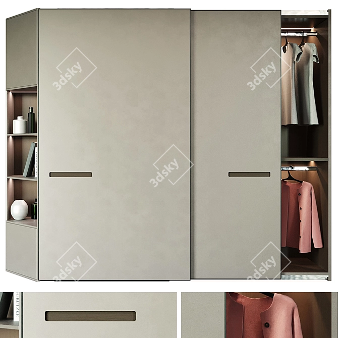 Modern Corner Wardrobe with Stylish Design 3D model image 1