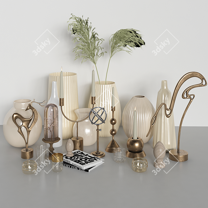 14-Piece Decorative Set: Elegant and Versatile 3D model image 1