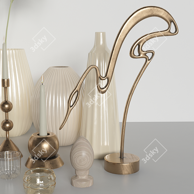 14-Piece Decorative Set: Elegant and Versatile 3D model image 3