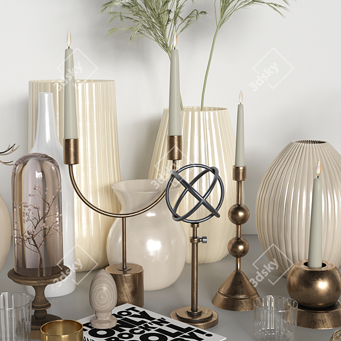 14-Piece Decorative Set: Elegant and Versatile 3D model image 6