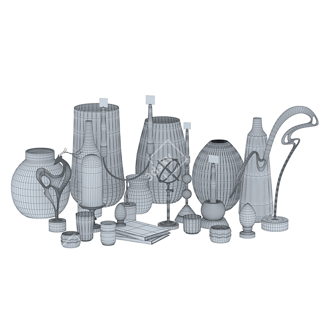 14-Piece Decorative Set: Elegant and Versatile 3D model image 12