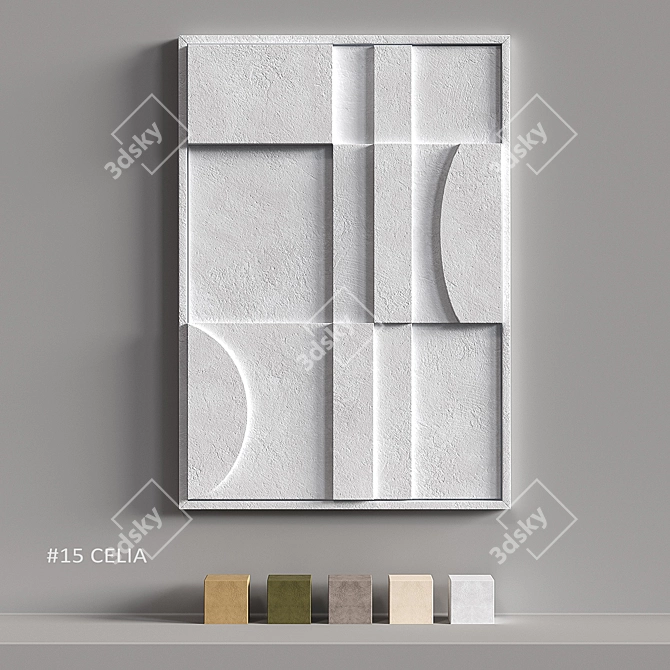 Title: Celia Relief Panel - Captivating Play of Light and Shadow 3D model image 2