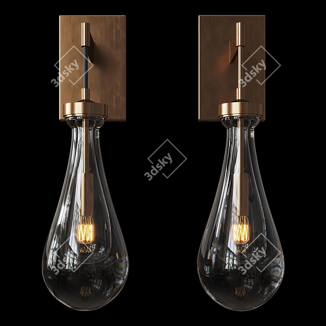Elegant Melany Wall Lamp 3D model image 2