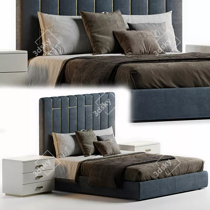 Stylish & Spacious Pablo Bed 3D model image 1