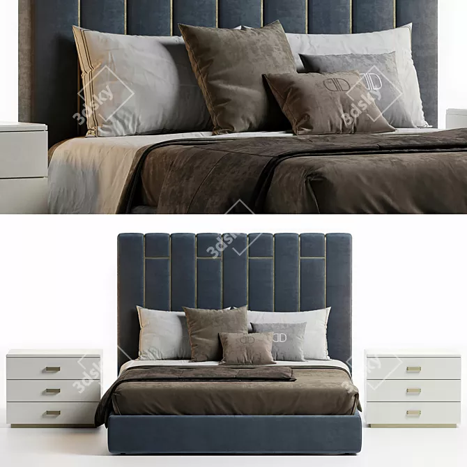 Stylish & Spacious Pablo Bed 3D model image 3