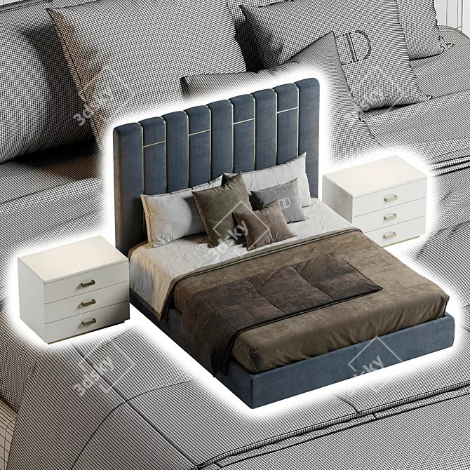 Stylish & Spacious Pablo Bed 3D model image 5