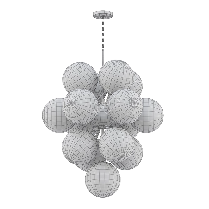 Mid Century White Glass Chandelier 3D model image 2