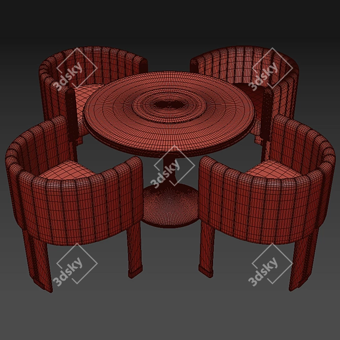 Elegant Upholstered Dining Chair 3D model image 3