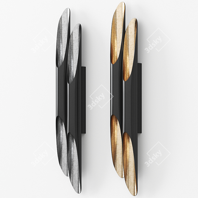 Timeless Brass Wall Light - Urban Elegance 3D model image 1