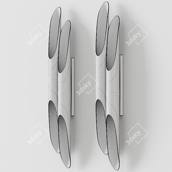 Timeless Brass Wall Light - Urban Elegance 3D model image 2