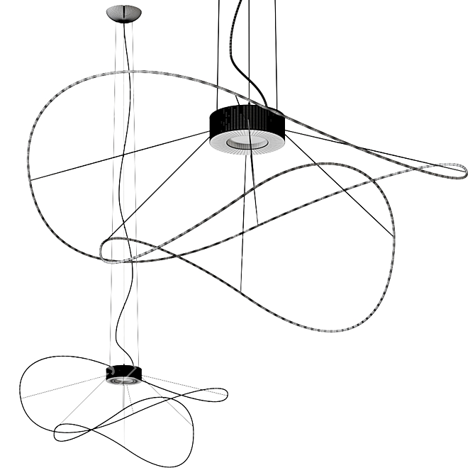Axolight Hoops SP Gold Pendant Lamp 3D model image 2