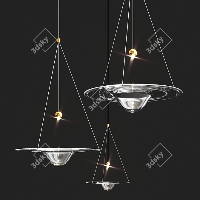 Elegant Glow Pendant by Mooilight 3D model image 2