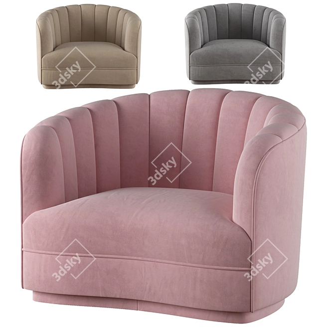 Luxury Lana Velvet Settee 3D model image 1