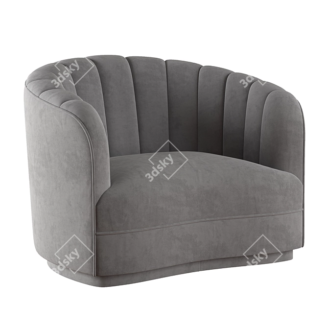 Luxury Lana Velvet Settee 3D model image 2