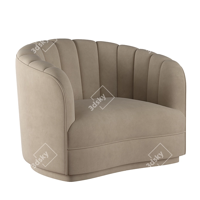 Luxury Lana Velvet Settee 3D model image 4