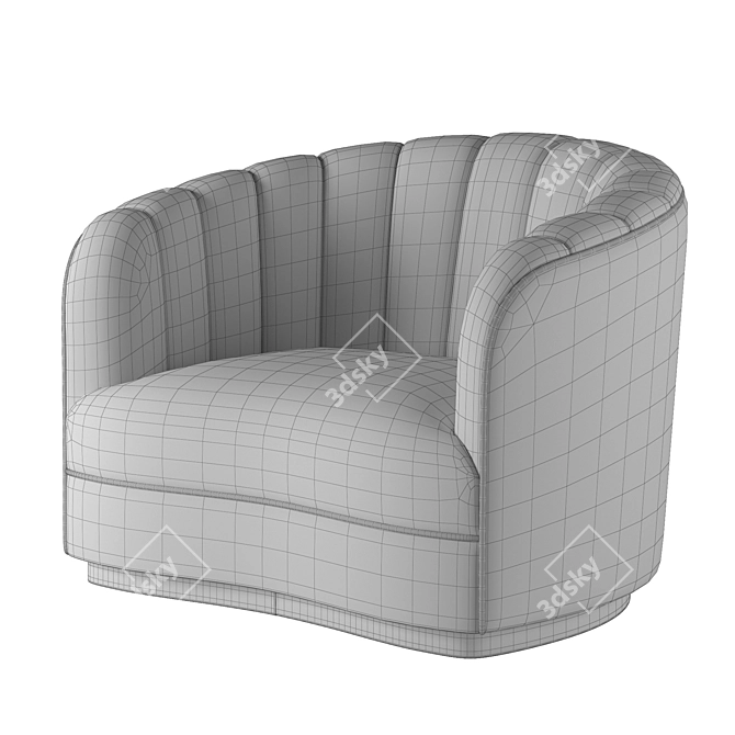 Luxury Lana Velvet Settee 3D model image 5