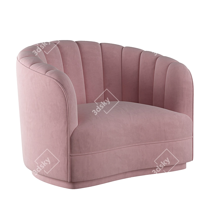 Luxury Lana Velvet Settee 3D model image 7