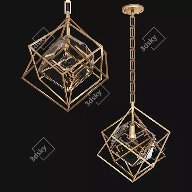 Crystal Geometric Pendant Light 3D model image 1