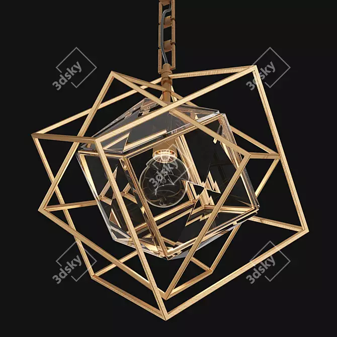 Crystal Geometric Pendant Light 3D model image 2