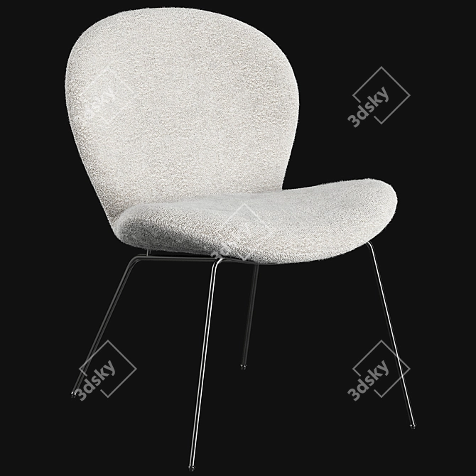 Marble Dining Table with Hiro Chairs 3D model image 3