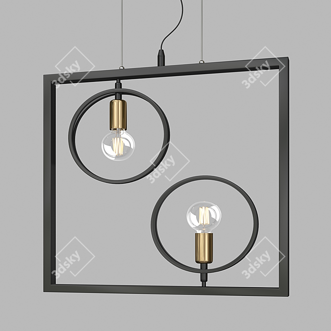 Industrial Loft Pendant Light 3D model image 1