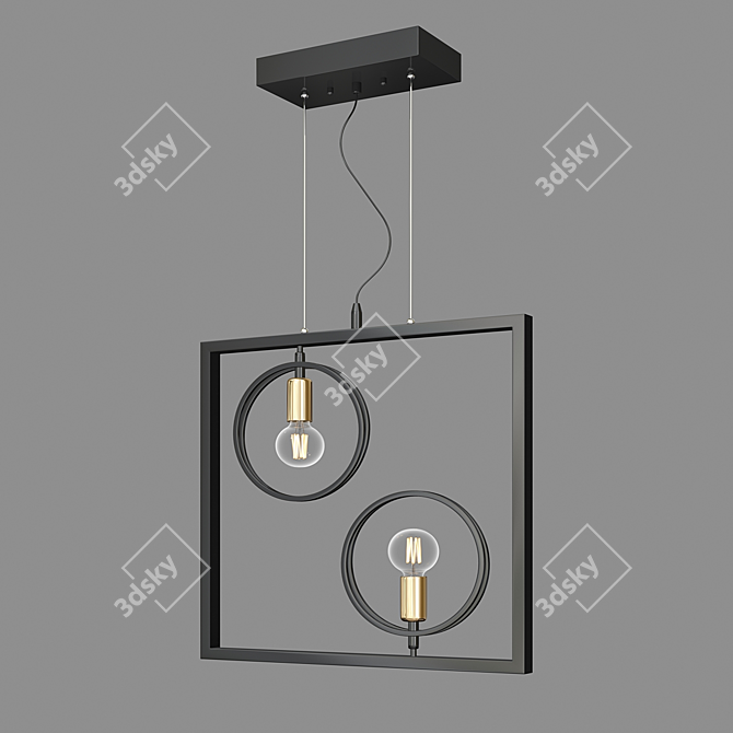 Industrial Loft Pendant Light 3D model image 2