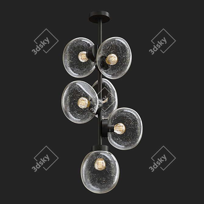 Elegant Jade 6 Drop Chandelier 3D model image 1