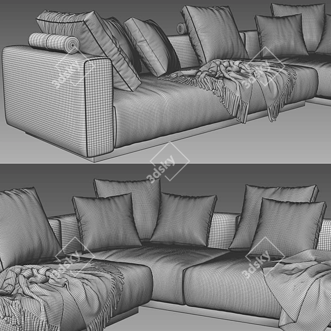 Luxury Flexform Lario Sofa: Elegant Comfort 3D model image 4