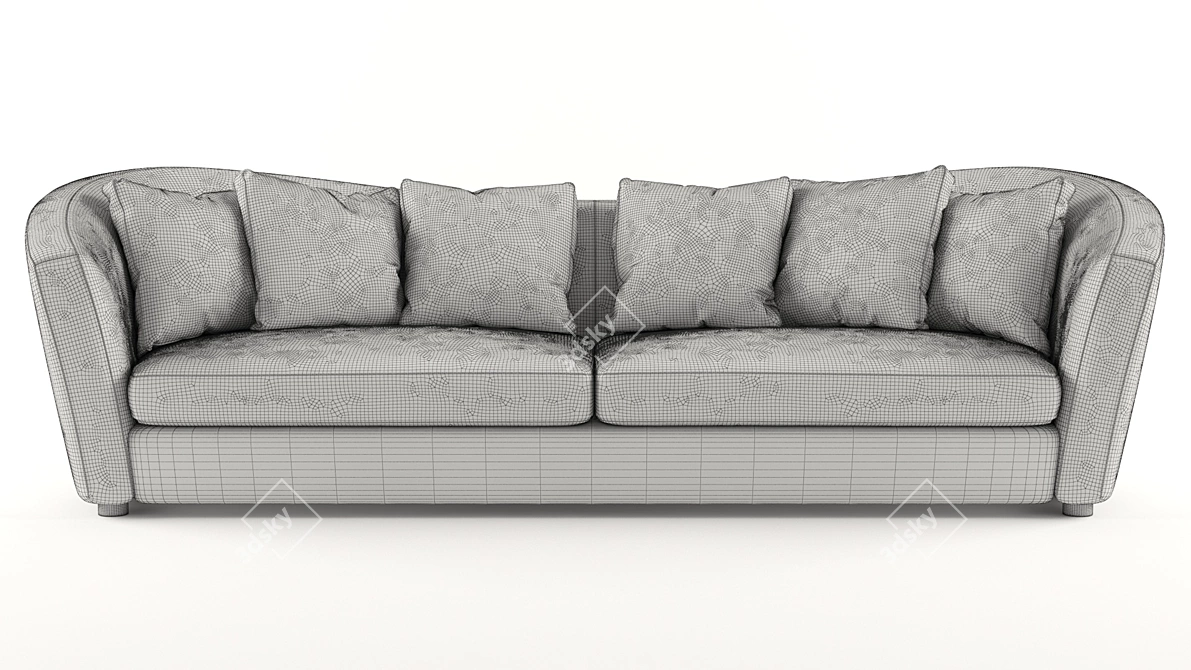 Elegant Vintage Sofa 3D model image 4