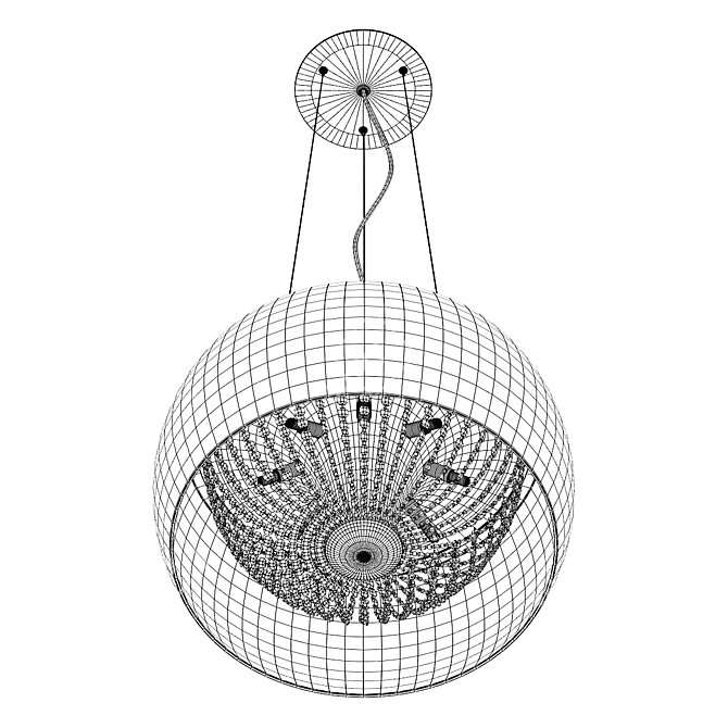 Elegant Audi-61 Pendant Lamp 3D model image 3