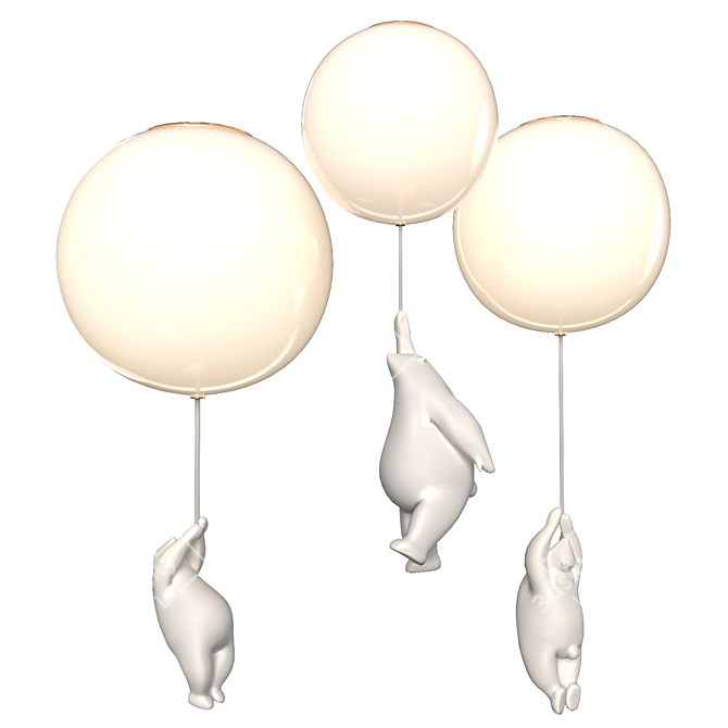 WASTY Bear Globe Chandelier 3D model image 2