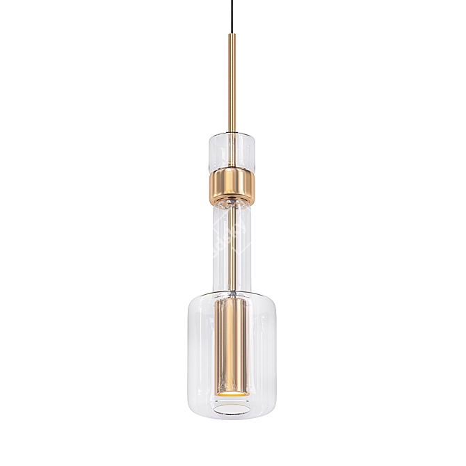 Elegant Glass Pendant Lamp 3D model image 1