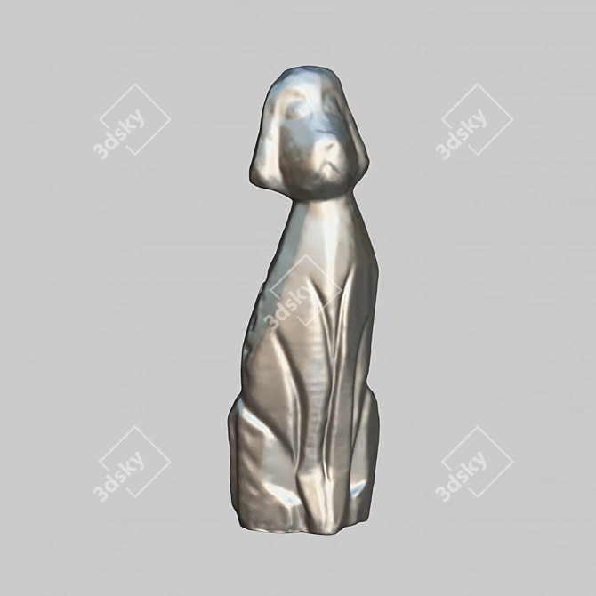 Playful Pup Dog Figurine 3D model image 4