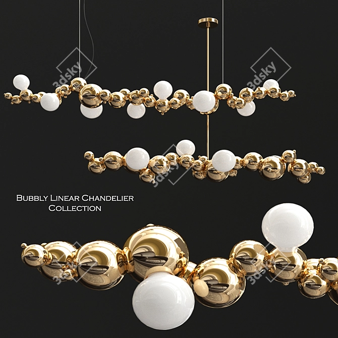 Sparkling Linear Chandelier Collection 3D model image 1