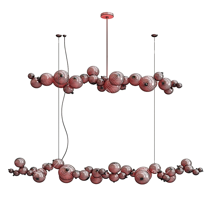 Sparkling Linear Chandelier Collection 3D model image 2