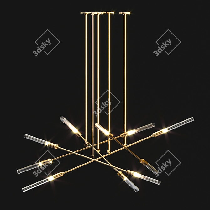 Modern Luxe Gold Chandelier 3D model image 1
