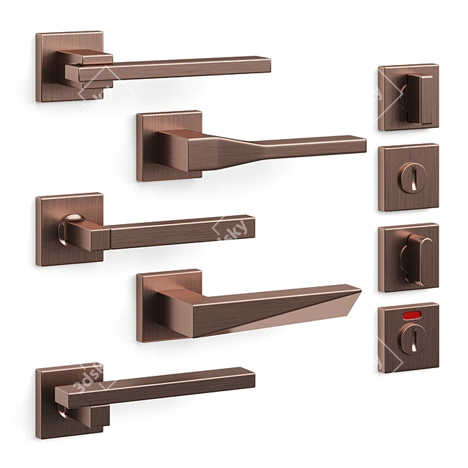 Elegant Olivari Door Handles 3D model image 3