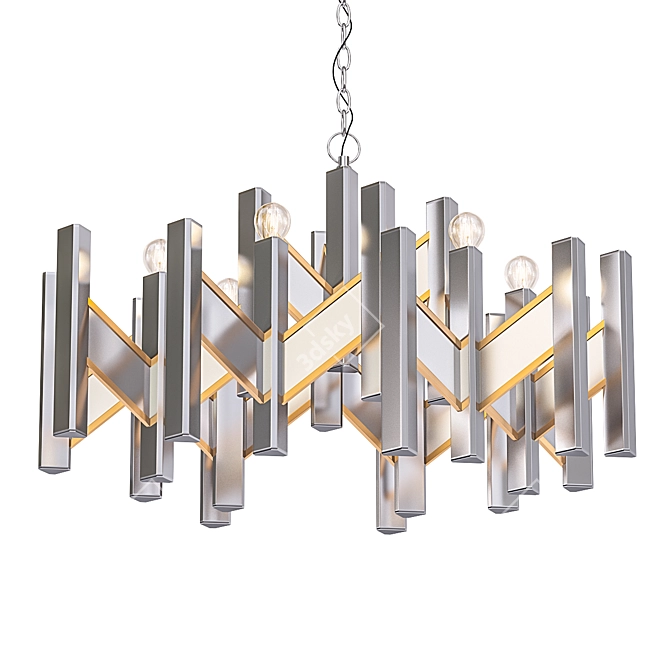 Vintage Zig Zag Chandelier 1967 3D model image 1