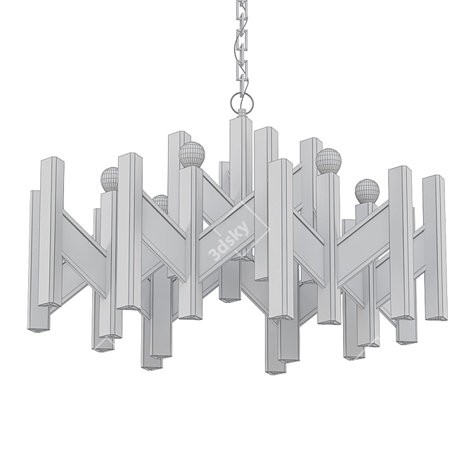 Vintage Zig Zag Chandelier 1967 3D model image 2